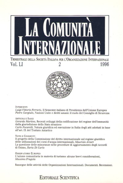 La comunita’ internazionale vol. li/2/1996