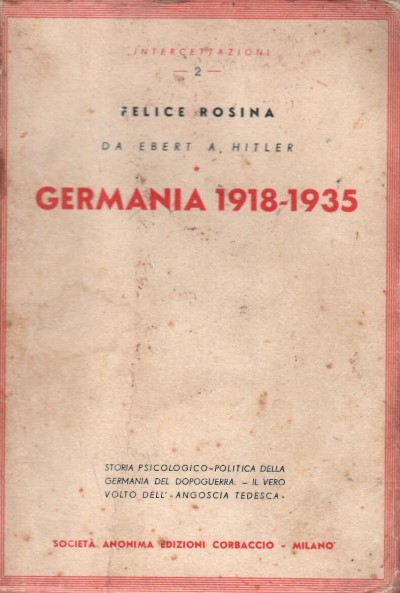 Germania 1918-1935. da ebert a hitler